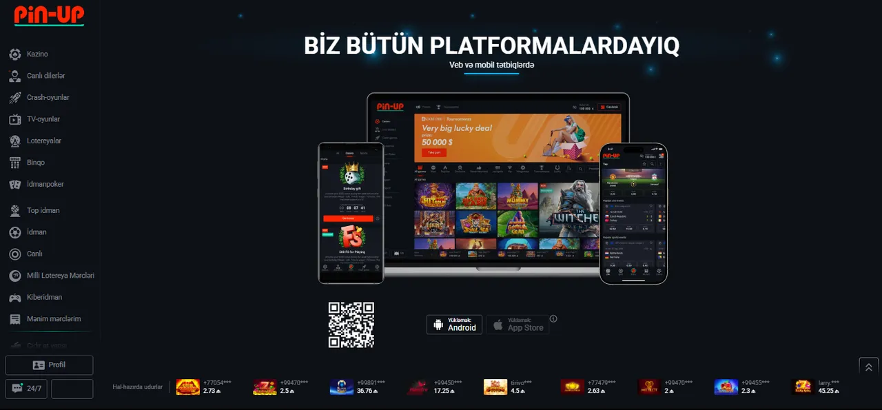 Android üçün Pin Up indir və telefonda kazino oynamaq